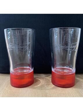 Budweiser Red Light Goal Glass Bluetooth Cup 414ml Lot 2 NHL Tested Beer Glass